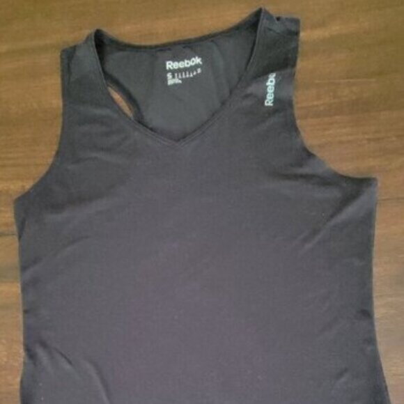 Reebok Tank Top Play Dry Black Running Workout Women's Sz S - Picture 2 of 5